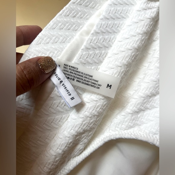 NWOT SOLID & STRIPED MEDIUM WHITE BIKINI BOTTOM - Picture 3 of 4